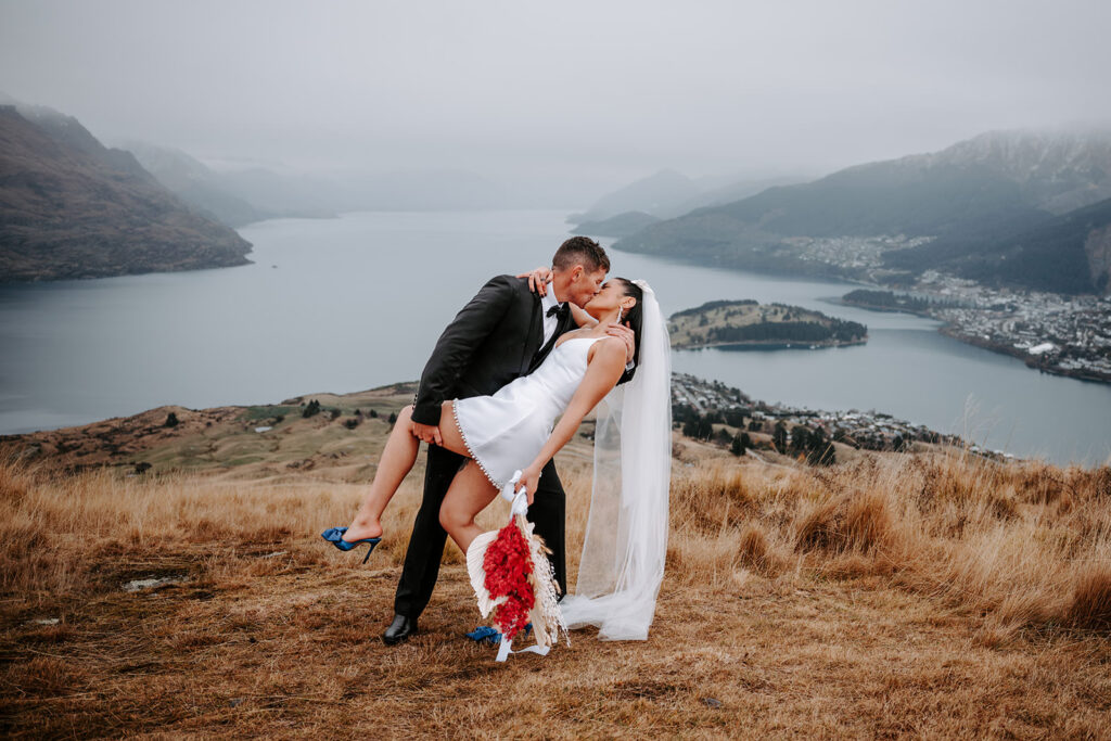 deer park heights rainy elopement queenstown new zealand