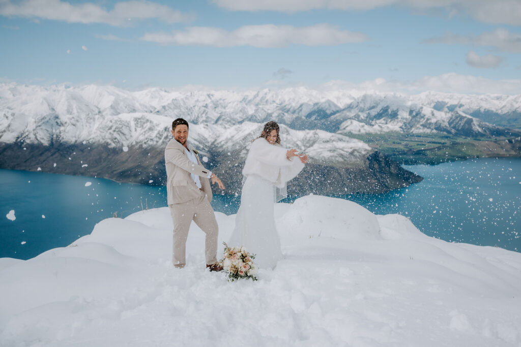 queenstown snowy elopement